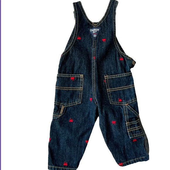 Oshkosh overalls Unisex Sz 9 Months Cotton - Picture 2 of 4